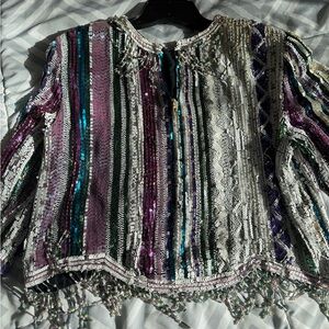 Elegant Multicolor Sequin Top